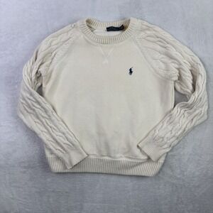 Polo Ralph Lauren Beige Pullover Cable Knit Long Sleeve Sweater Women's Medium